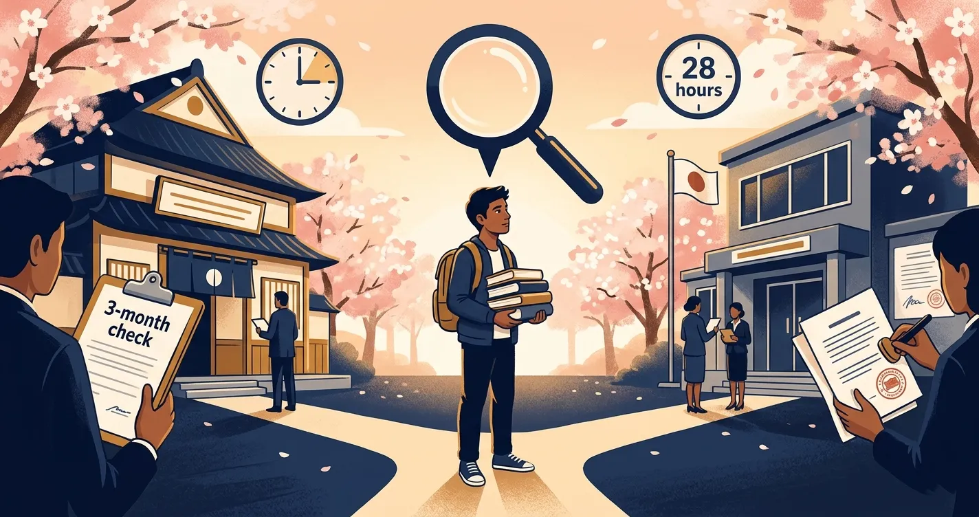 Japan Student Visa Crackdown 2026: New 3-Month Work Checks, Schools Report to Immigration (留学ビザ)